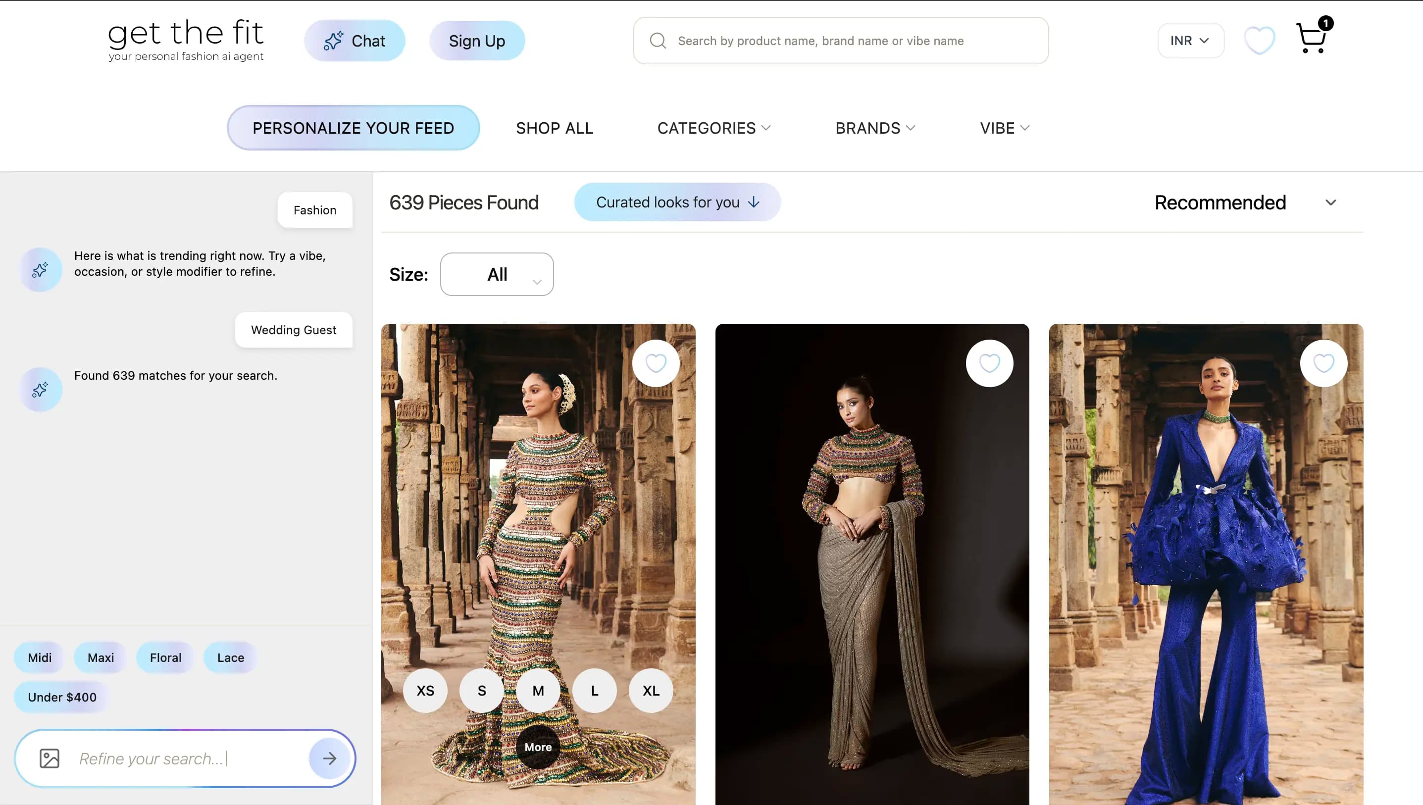 AI Assistant chat recommending elegant black dresses